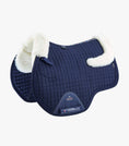 Load image into Gallery viewer, Description:Close Contact Merino Wool European Saddle Pad - GP/Jump Square_Colour:Navy/Natural Wool_Position:1
