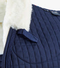 Load image into Gallery viewer, Description:Close Contact Merino Wool European Saddle Pad - GP/Jump Square_Colour:Navy/Natural Wool_Position:4
