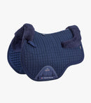Description:Close Contact Merino Wool European Saddle Pad - GP/Jump Square_Colour:Navy/Navy Wool_Position:1