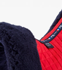 Description:Merino Wool Saddle Pad - GP/Jump Numnah_Colour:Red/Navy Wool_Position:2