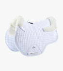 Description:Close Contact Merino Wool European Saddle Pad - GP/Jump Square_Colour:White/Natural Wool_Position:1