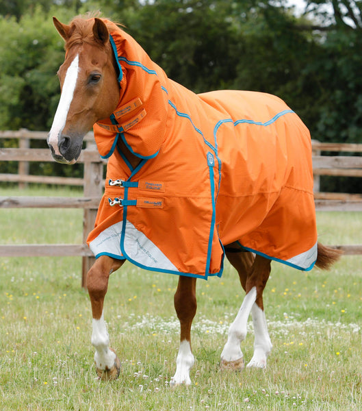 Description:Combo Cellular Zone 250 Turnout Rug_Color:Orange_Position:1