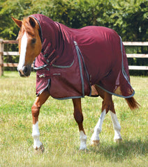 Description:Combo Mesh Air Fly Rug with Surcingles_Color:Wine_Position:1