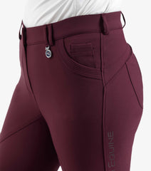 Description:Davina Ladies Gel Knee Riding Breeches_Color:Wine_Position:4