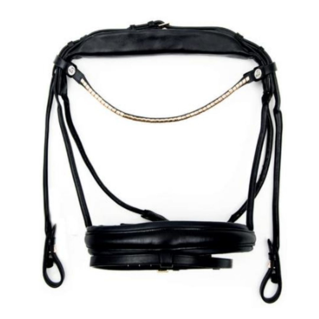Finesse Cassidy Single Bridle Black/Black - Gold