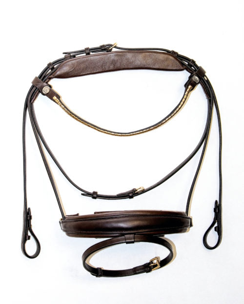 Finesse Cayenne Plane Single Bridle Brown/Brown Gold