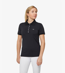 Description:Ladies Technical Riding Polo Shirt_Color:Black_Position:1
