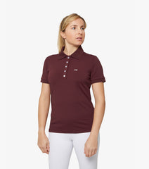Description:Ladies Technical Riding Polo Shirt_Color:Wine_Position:1