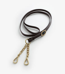 Description:Leather Lead Rein with Chain Coupling_Color:Brown