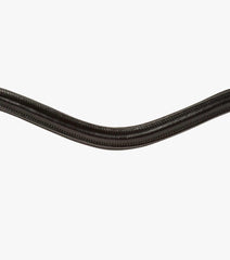 Description:Liscio Plain Shaped Leather Browband_Color:Black_Position:2