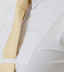 Description:Luciana Ladies Short Sleeve Tie Shirt_Color:White_Position:4