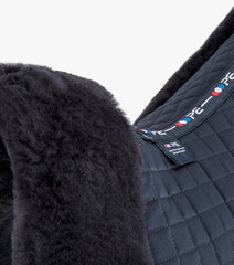 Description:Merino Wool Saddle Pad - GP/Jump Numnah_Colour:Black/Black Wool_Position:2