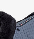 Load image into Gallery viewer, Description:Close Contact Merino Wool European Saddle Pad - Dressage Square_Colour:Grey/Black Wool_Position:2
