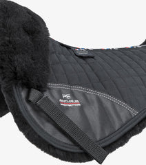 Description:Merino Wool Saddle Pad - Half Pad_Colour:Black/Black Wool_Position:2