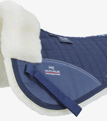 Description:Merino Wool Saddle Pad - Half Pad_Colour:Navy/Natural Wool_Position:2