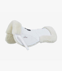 Description:Merino Wool Saddle Pad - Half Pad_Colour:White/Natural Wool_Position:1
