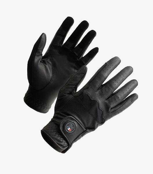 Description:Mizar Ladies Leather Riding Gloves_Color:Black_Position:1