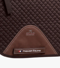 Description:Plain Cotton Saddle Pad - Dressage Square_Colour:Brown_Position:3