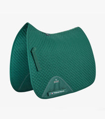 Description:Plain Cotton Saddle Pad - Dressage Square_Colour:Green_Position:1
