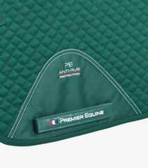 Description:Plain Cotton Saddle Pad - Dressage Square_Colour:Green_Position:3
