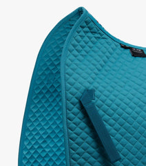 Description:Plain Cotton Saddle Pad - Dressage Square_Colour:Peacock Blue_Position:2