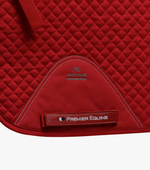 Description:Plain Cotton Saddle Pad - Dressage Square_Colour:Red_Position:3