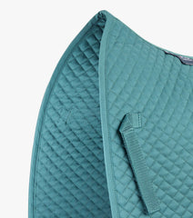 Description:Plain Cotton Saddle Pad - Dressage Square_Colour:Turquoise_Position:2