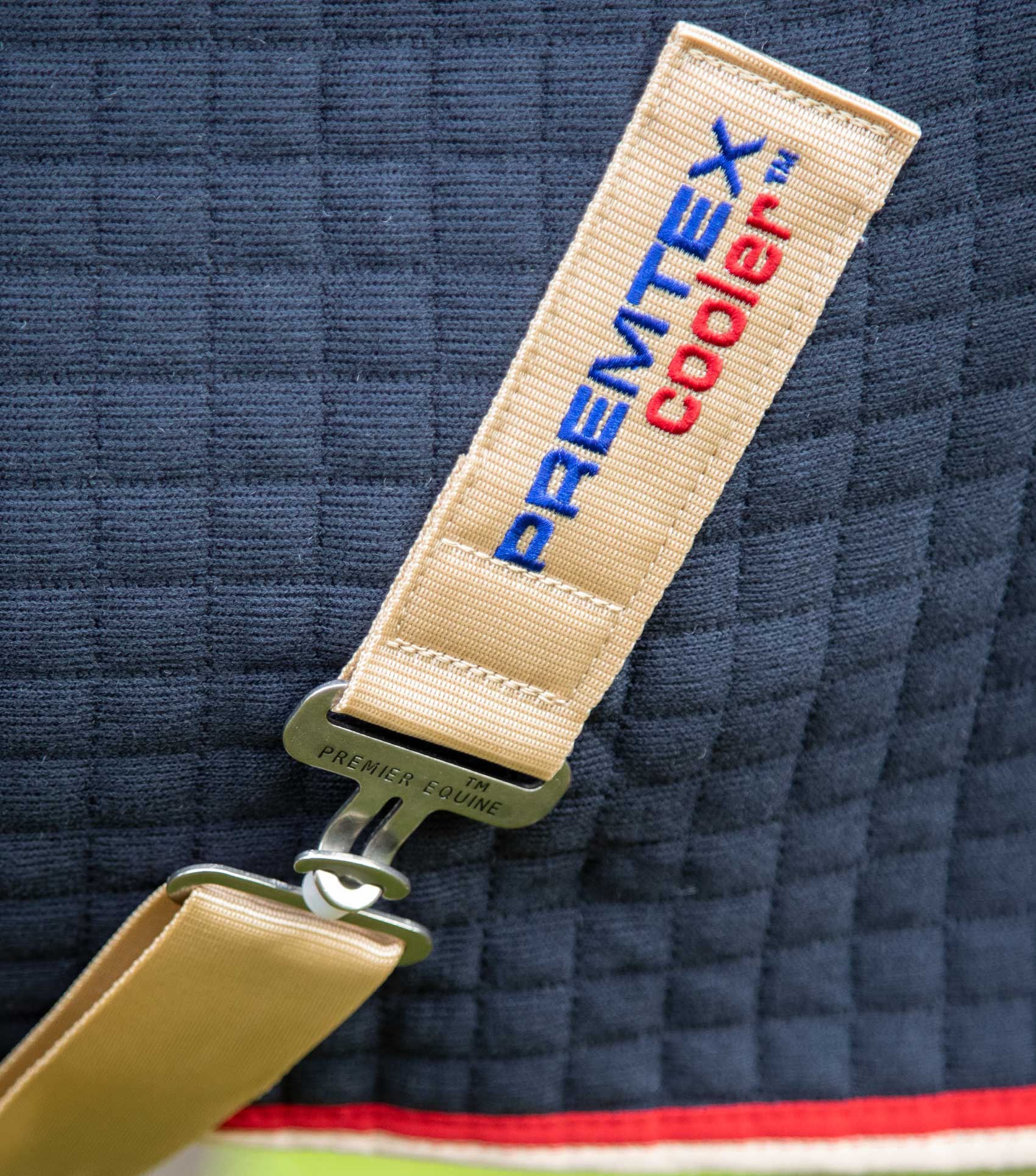 Description:PremTex Horse Cooler Rug_Color:Navy_Position:4