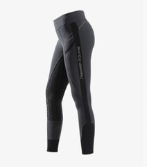 Description:Ronia Ladies Gel Pull On Riding Tights_Color:Charcoal_Position:2