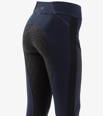 Description:Ronia Ladies Gel Pull On Riding Tights_Color:Navy_Position:1
