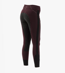 Description:Ronia Ladies Gel Pull On Riding Tights_Color:Wine_Position:3