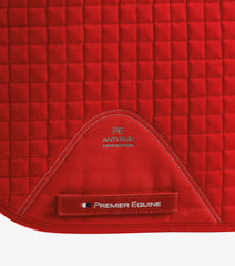 Description:Close Contact Cotton Dressage Saddle Pad_Colour:Red_Position:3