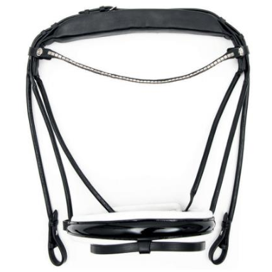 Finesse Cassidy Single Bridle Black/White - Lacquer - Silver