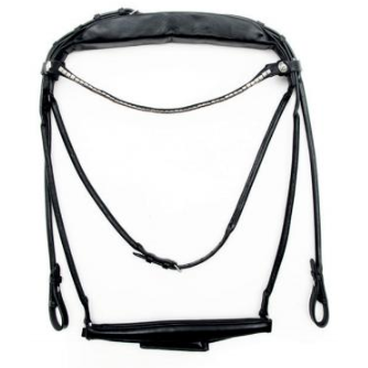 Finesse Spirit Drop Noseband Bridle Black/Black - Silver