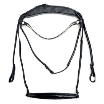 Finesse Spirit Drop Noseband Bridle Black/Black - Silver - Lacquer