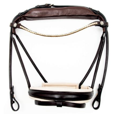 Finesse Single Bridle Brown/Beige - Gold