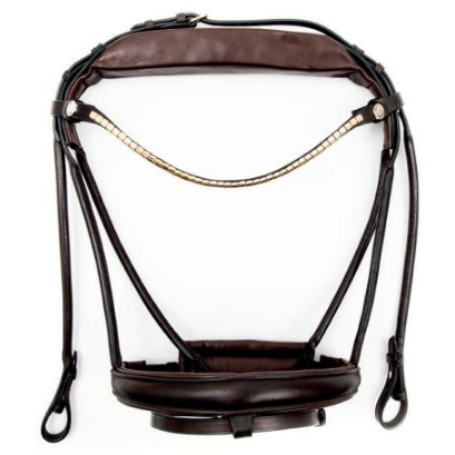 Finesse Single Bridle Brown/Brown - Gold Jumping & Icelandic