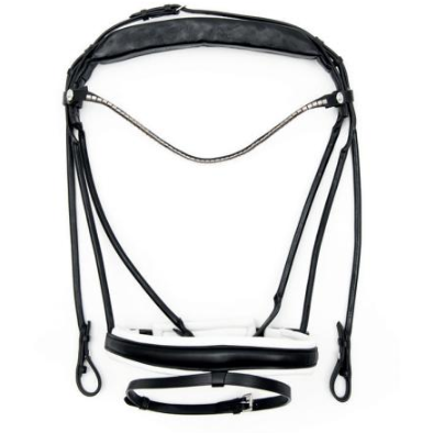 Finesse Cassidy Single Bridle Black/White - Silver