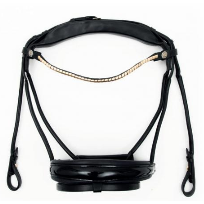 Finesse Cassidy Single Bridle Black/Black - Lacquer - Gold