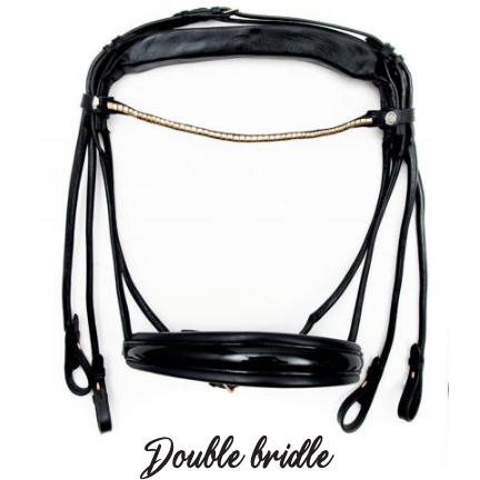 Finesse Cassidy Double Bridle Black/Black - Gold - Lacquer