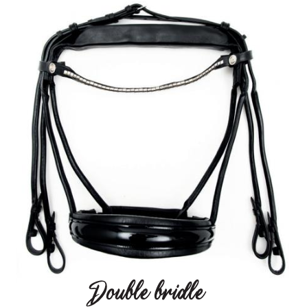 Finesse Cassidy Double Bridle Black/Black - Silver - Lacquer