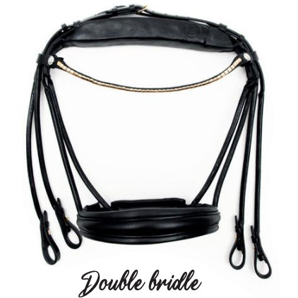Finesse Cassidy Double Bridle Black/Black - Gold