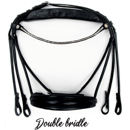 Finesse Cassidy Double Bridle Black/Black - Silver