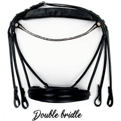 Finesse Double Bridle Black/Black - Silver