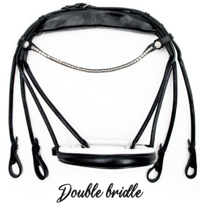 Finesse Cassidy Double Bridle Black/White - Silver