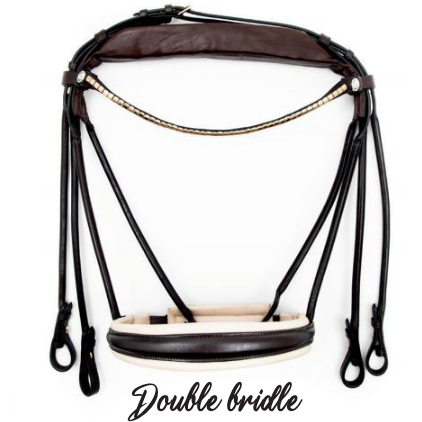 Finesse Cassidy Double Bridle Brown/Beige - Gold