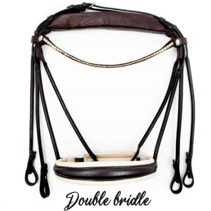 Finesse Double Bridle Brown/Beige - Gold