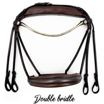 Finesse Double Bridle Brown/Brown - Gold