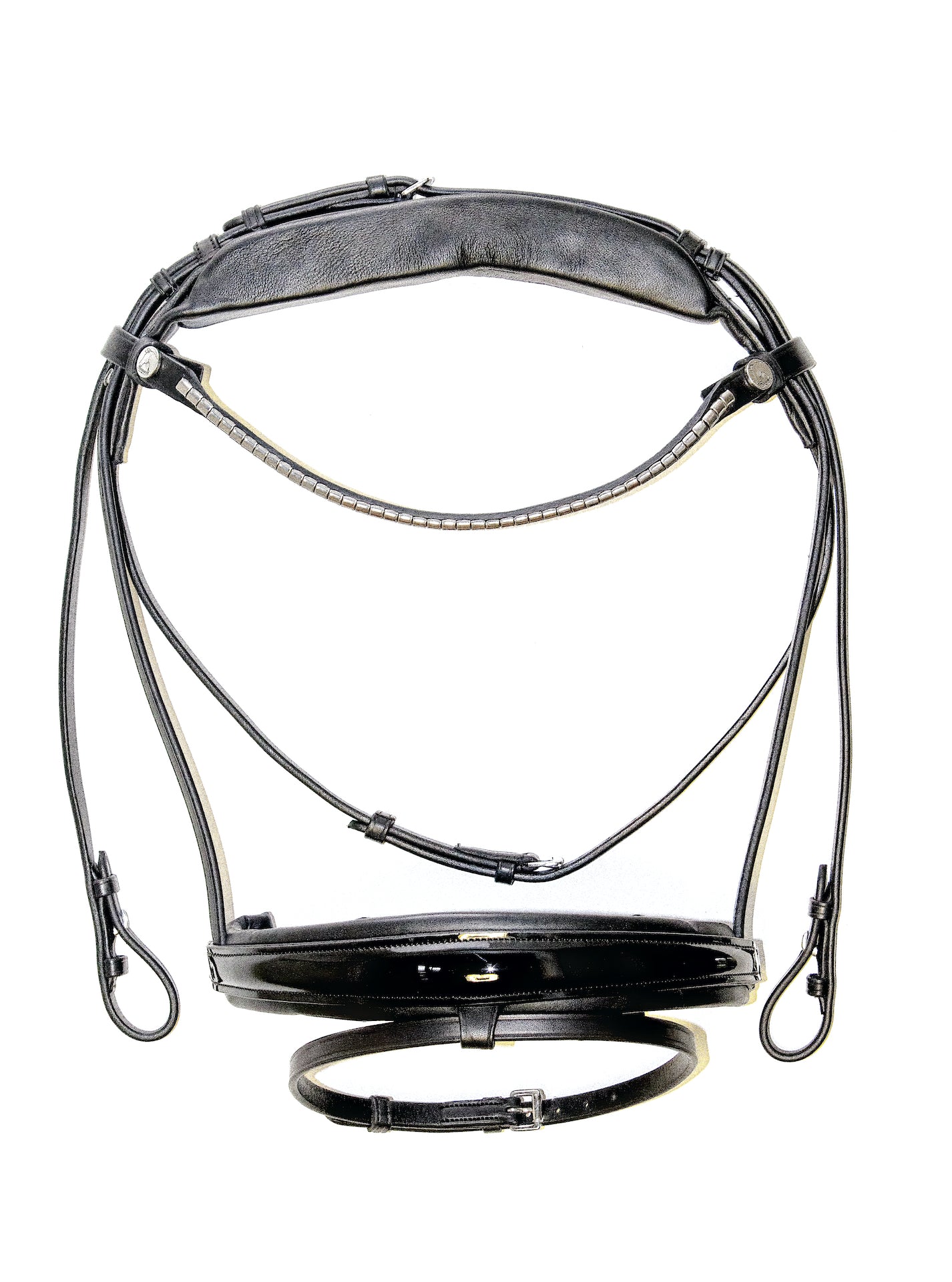 Finesse Cayenne Plane Single Bridle Black/Black Lacquer Silver