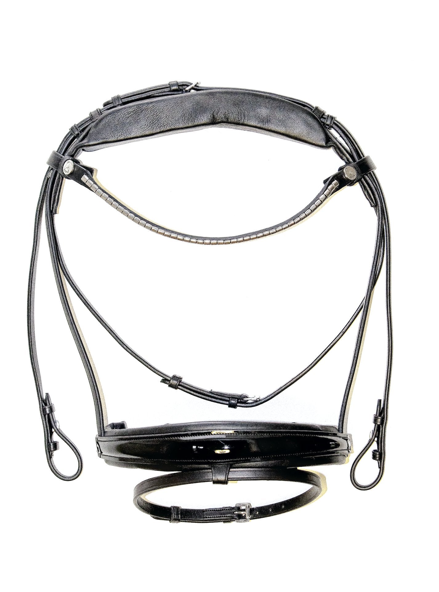 Finesse Custom Cayenne Plane Single Bridle Black/Black Lacquer Silver